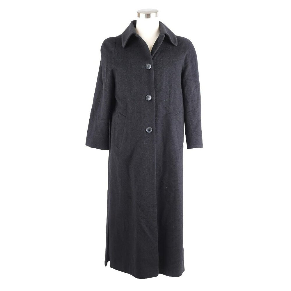 $2,600 Mark Shale 100% Cashmere Long Coat Black SZ 44 L/XL